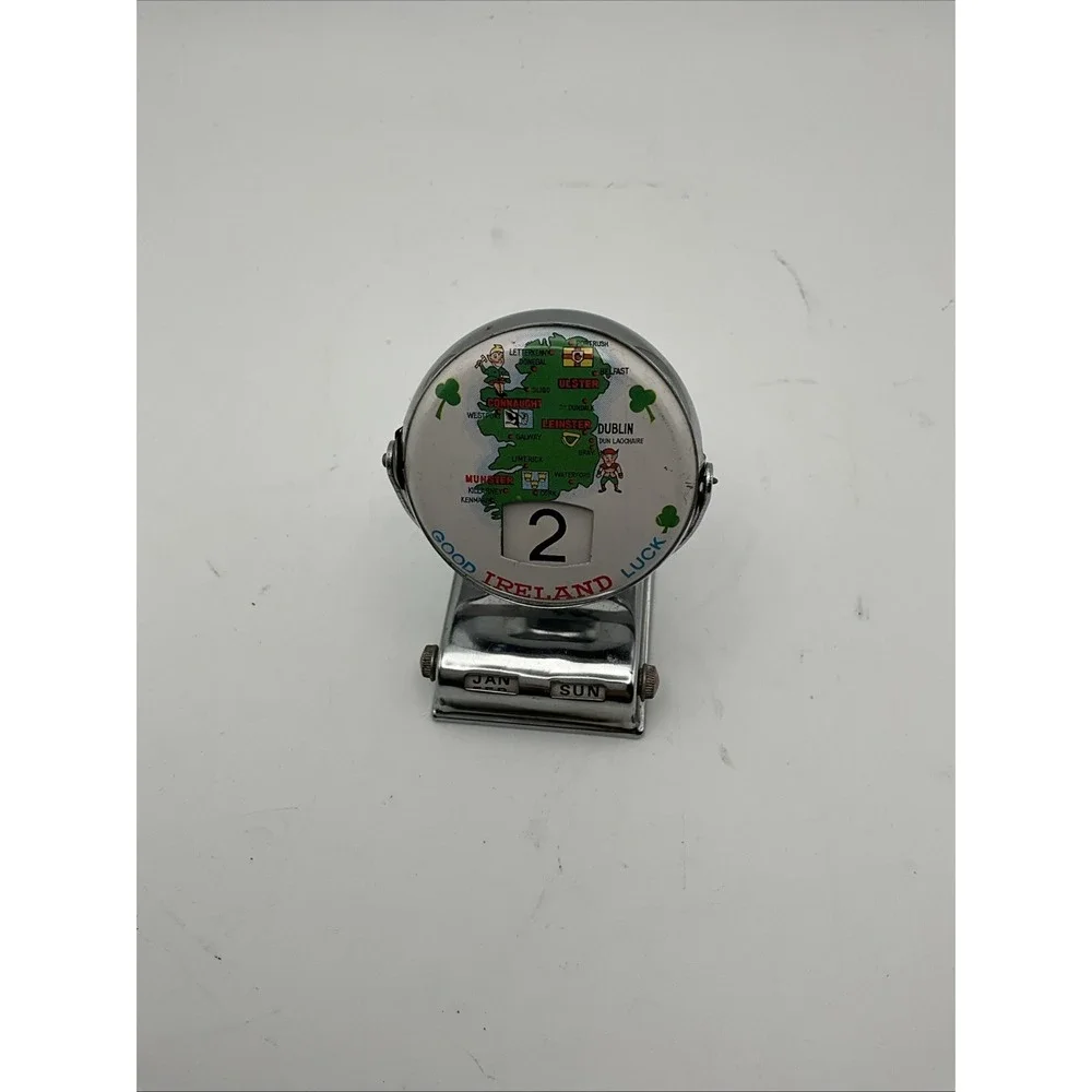 Vintage Ireland Perpetual Flip Desk Calendar Good Luck Shamrock Souvenir